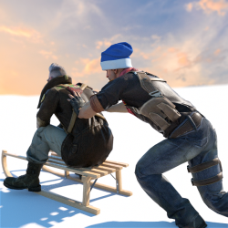 Sledding Together